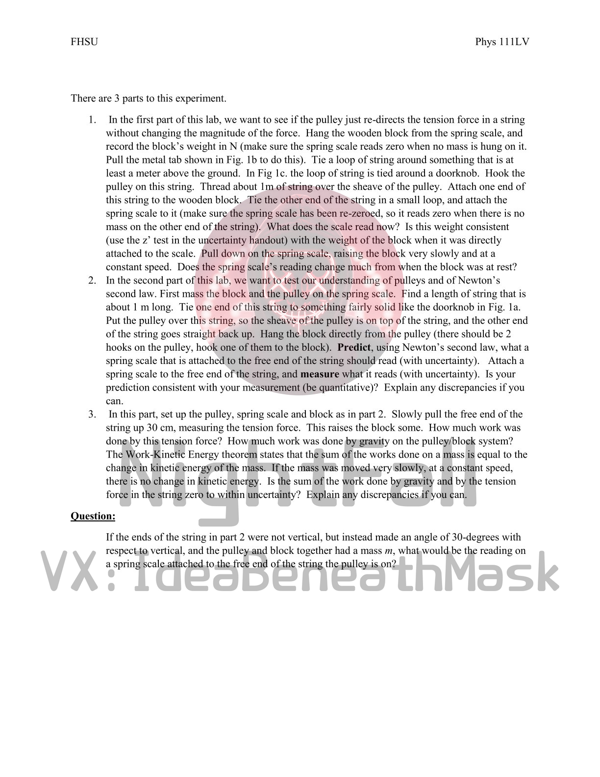 福特海斯州立大学FHSU PHYS111辅导板书截图2