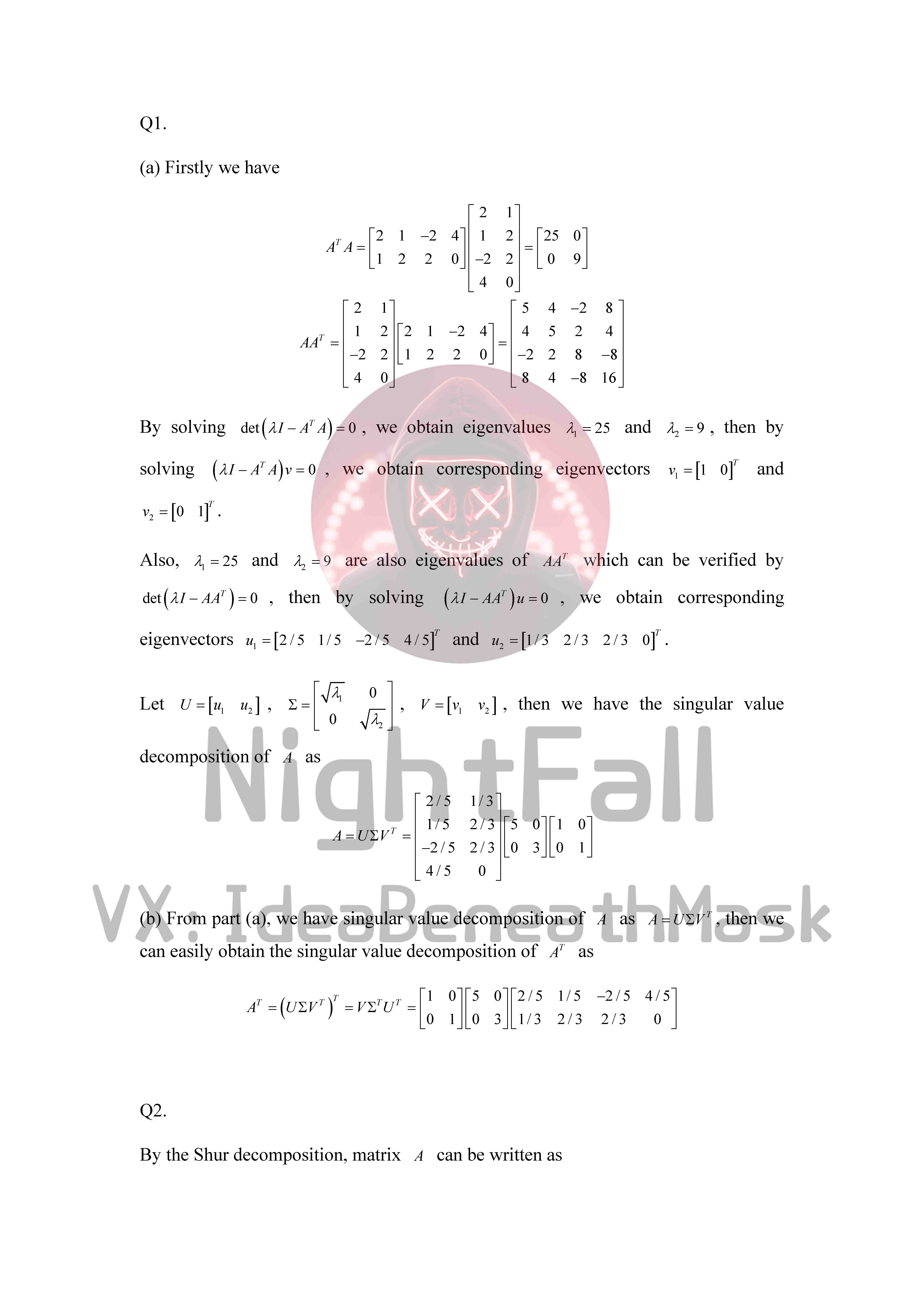 滑铁卢大学UW MATH235辅导板书截图1