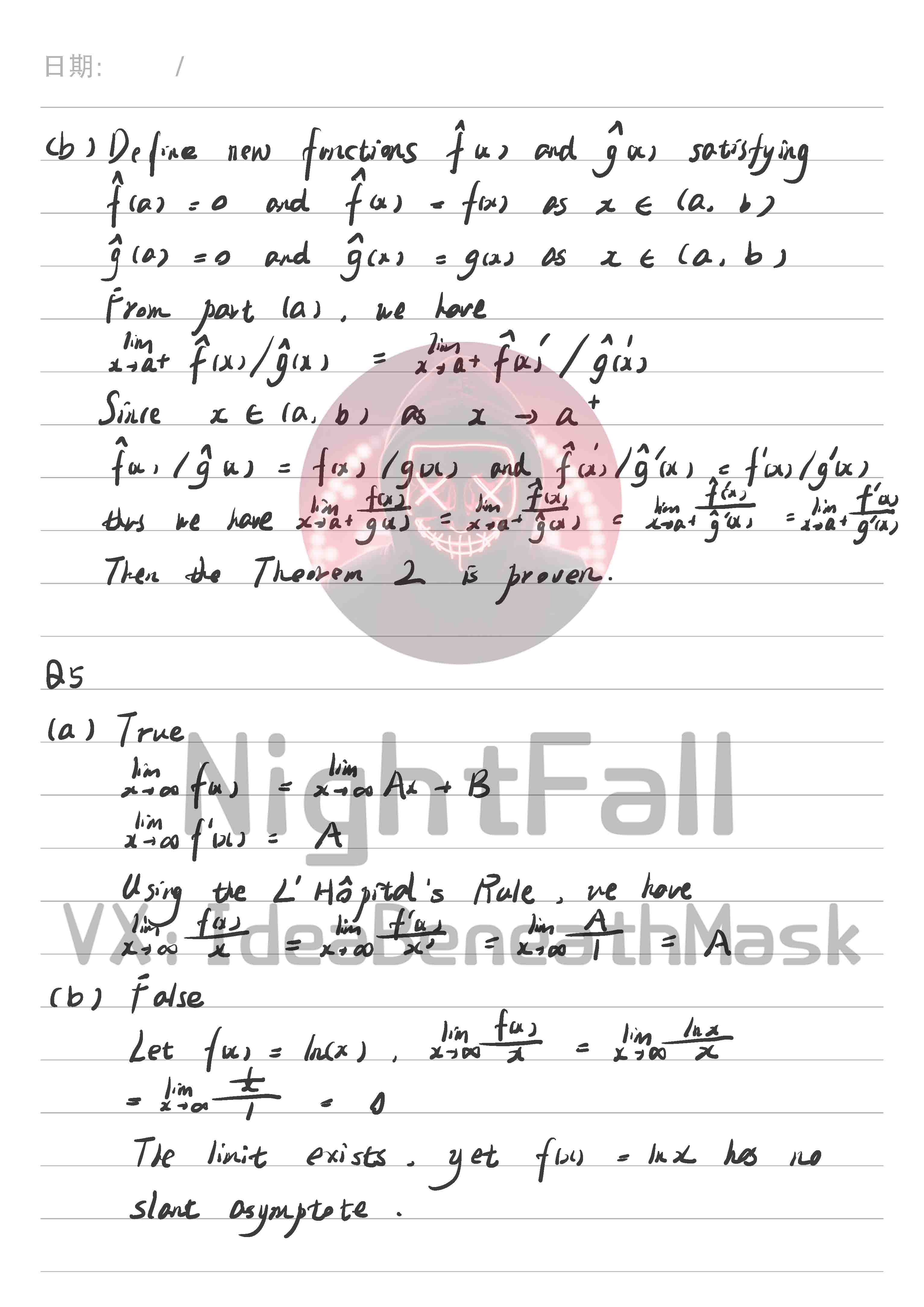 滑铁卢大学UW MATH237辅导板书截图4
