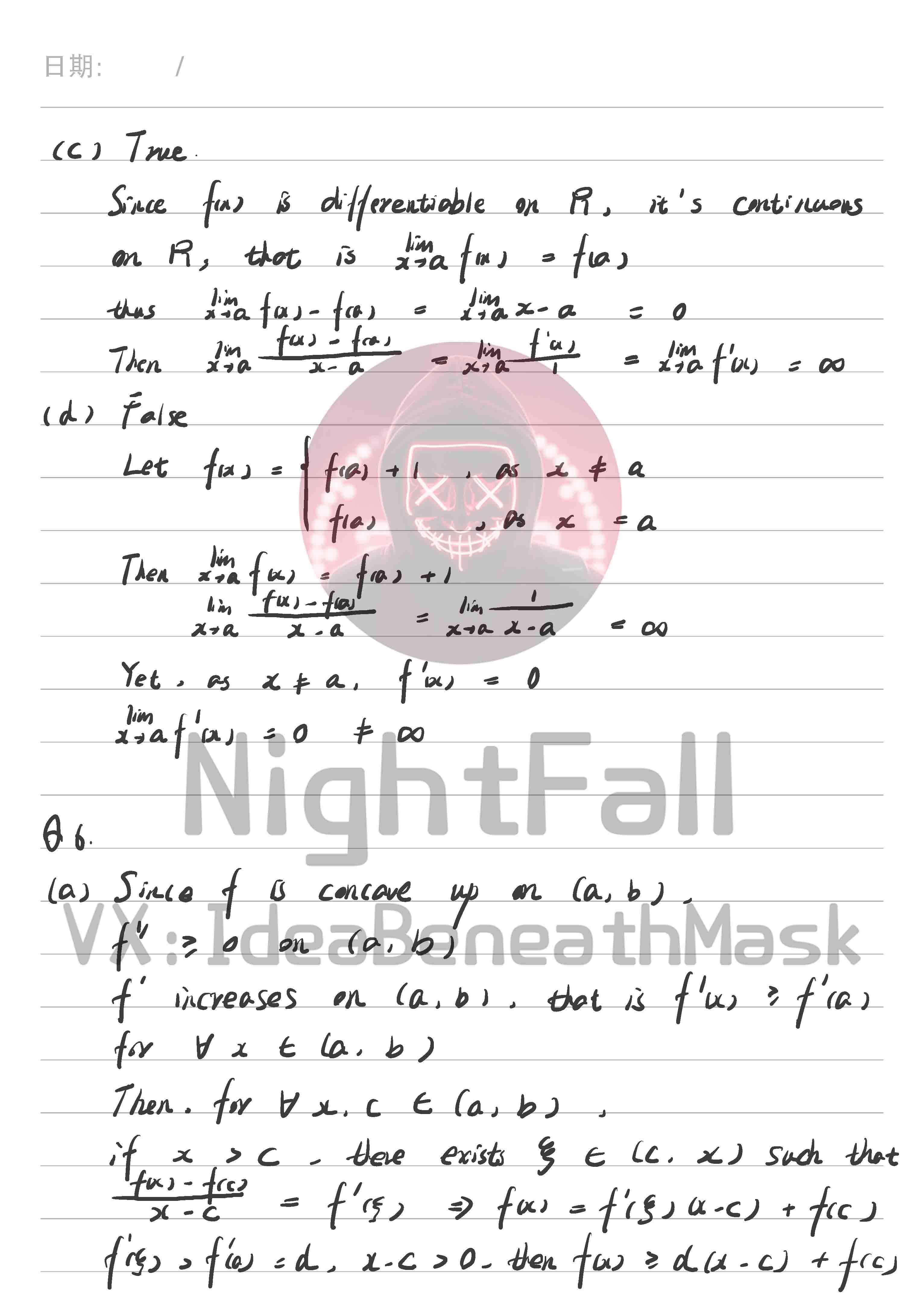 滑铁卢大学UW MATH237辅导板书截图5